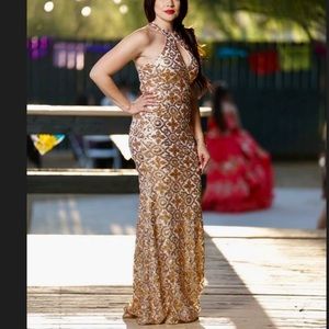 Gold formal dress